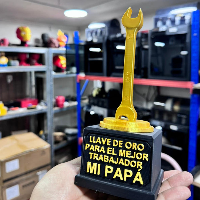 Trofeo Llave de oro para el mejor trabajador día del Papá