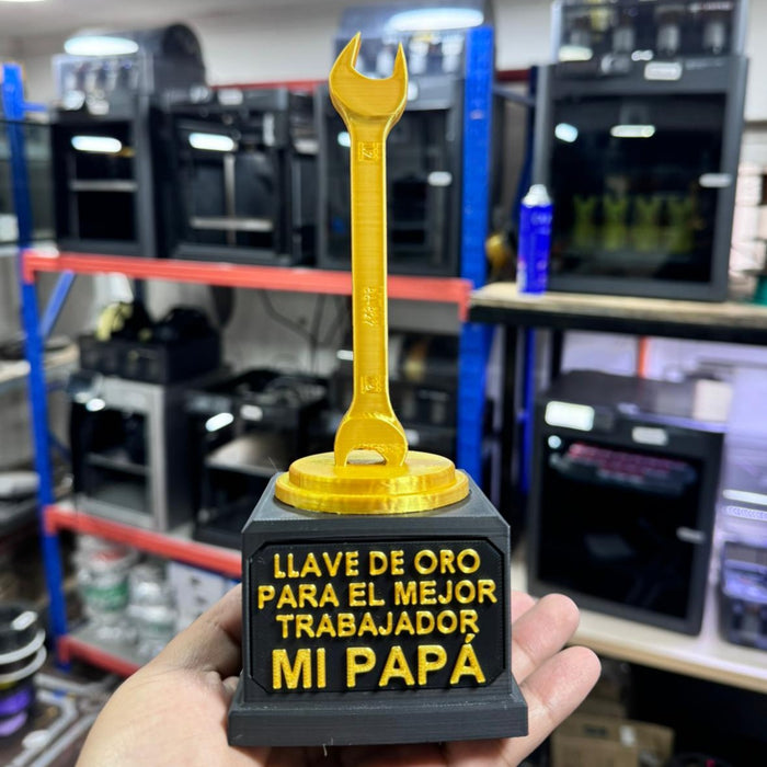 Trofeo Llave de oro para el mejor trabajador día del Papá