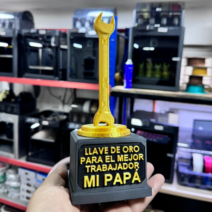 Trofeo Llave de oro para el mejor trabajador día del Papá