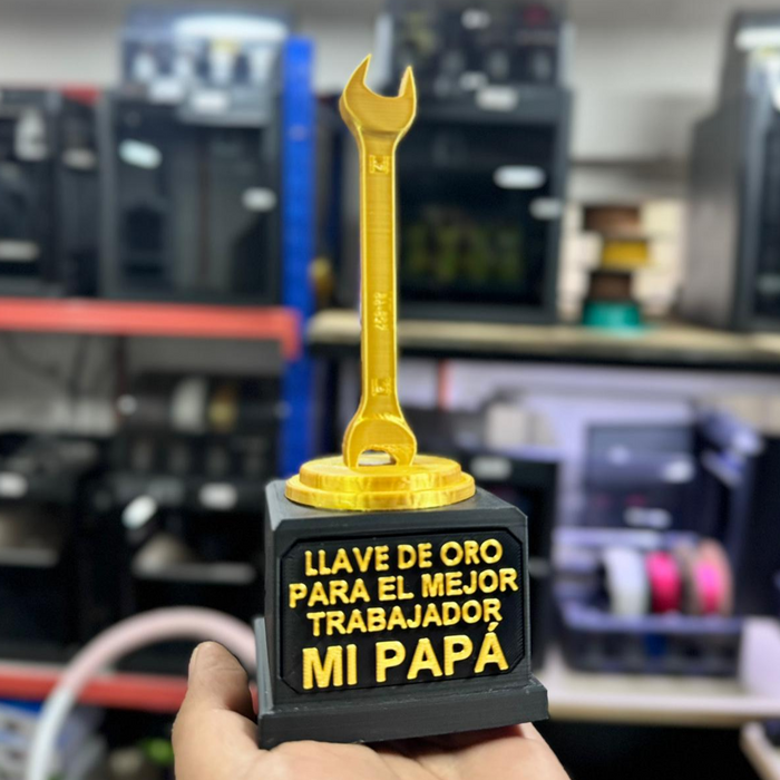 Trofeo Llave de oro para el mejor trabajador día del Papá