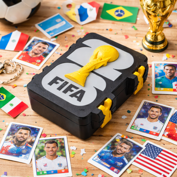 ( OFERTA CYBER)Caja De Figuritas Mundial Fifa 2026 Organizador Estuche