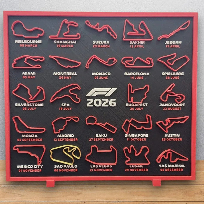 Calendario Fórmula 1 impreso en 3D Chile - Figura decorativa personalizada impresa en 3D
