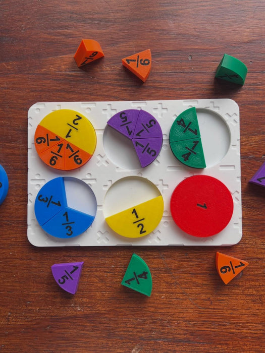 Juego de Fracciones Montessori 3D – Aprendizaje Didáctico para Niños