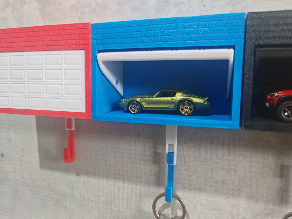 Llavero para garaje con puerta que se abre