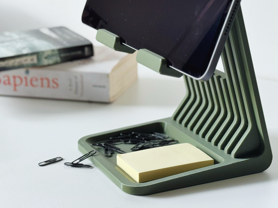Soporte Elevador para Tablet / iPad – Base Ergonómica con Organizador