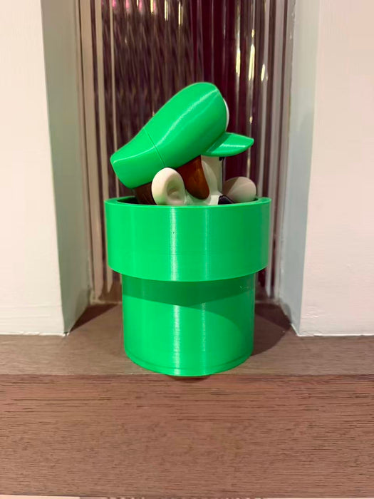 Luigi saliendo de tubería – Contenedor impreso en 3D
