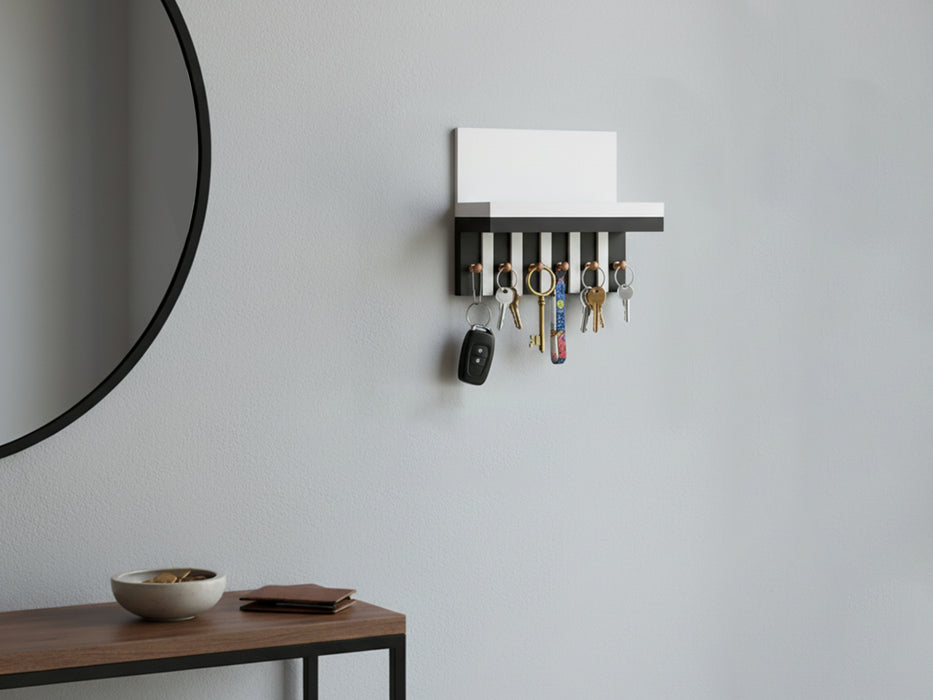 🔑 Porta Llaves con Repisa — Estilo Minimalista