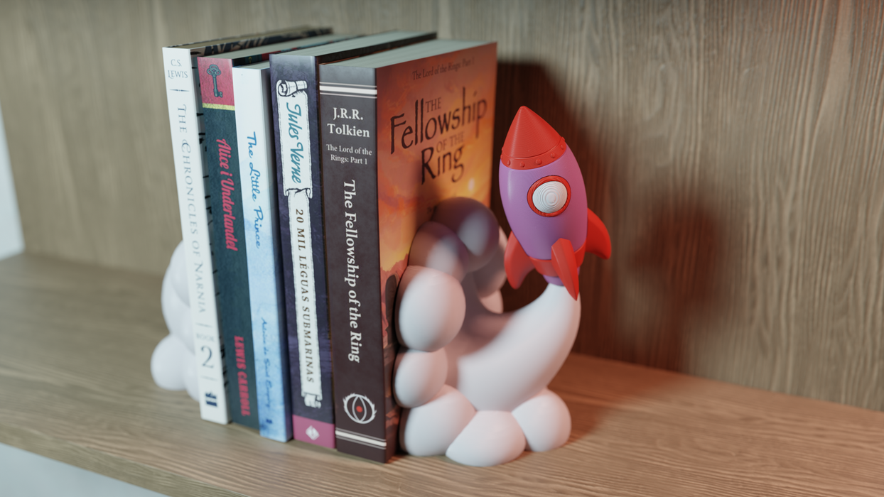 Sujetador de Libros de Cohete