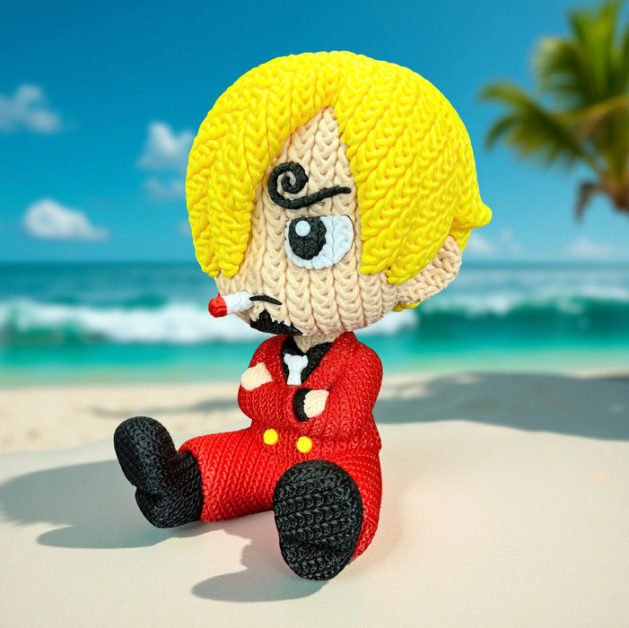 Figura Sanji efecto Crochet - One Piece impreso en 3D Chile - Figura decorativa personalizada impresa en 3D