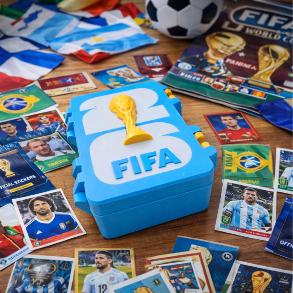 ( OFERTA CYBER)Caja De Figuritas Mundial Fifa 2026 Organizador Estuche