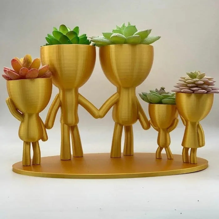 Maceta Familia 5 integrantes impreso en 3D Chile - Figura decorativa personalizada impresa en 3D