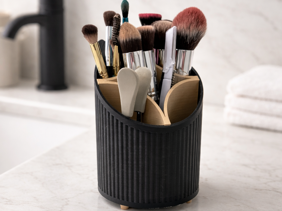 Organizador de Brochas de Maquillaje – Soporte Compacto y Elegante