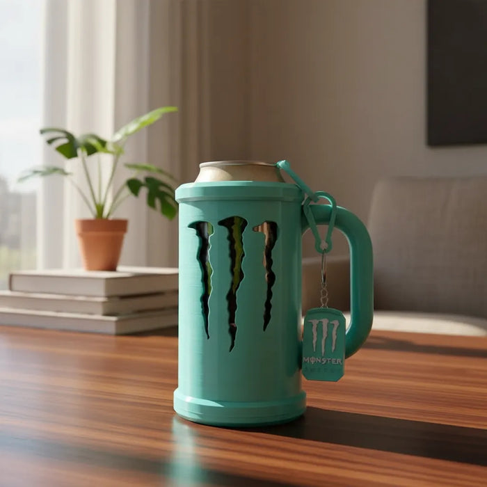 Kit Porta Latas 475ml Energéticas + Tapa Antiderrame + Llavero Abridor