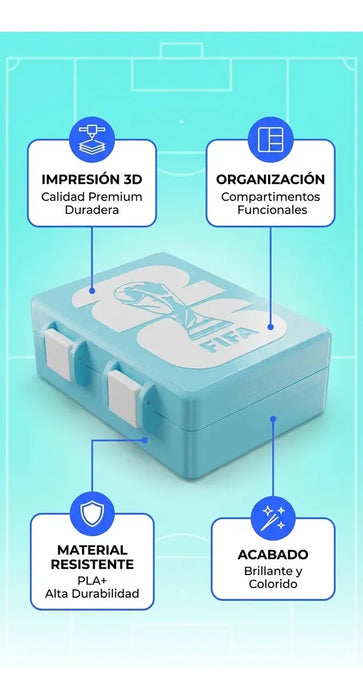 ( OFERTA CYBER)Caja De Figuritas Mundial Fifa 2026 Organizador Estuche
