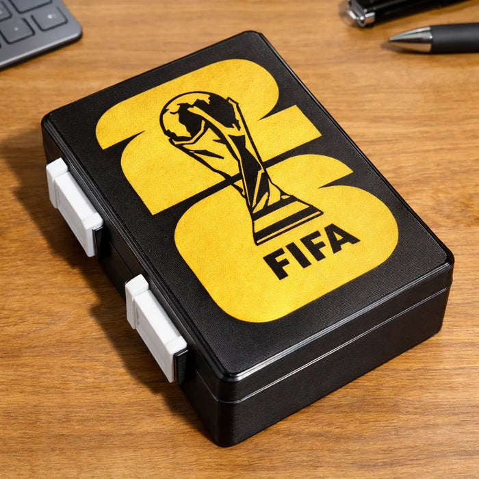 ( OFERTA CYBER)Caja De Figuritas Mundial Fifa 2026 Organizador Estuche