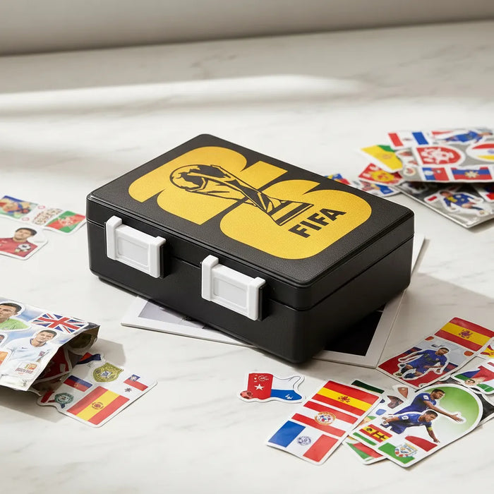 ( OFERTA CYBER)Caja De Figuritas Mundial Fifa 2026 Organizador Estuche