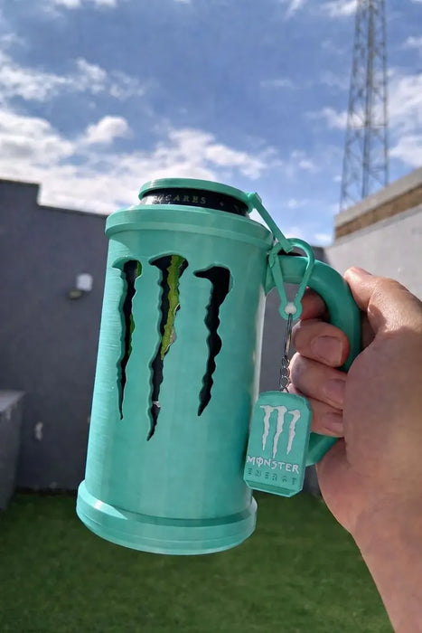 Kit Porta Latas 475ml Energéticas + Tapa Antiderrame + Llavero Abridor