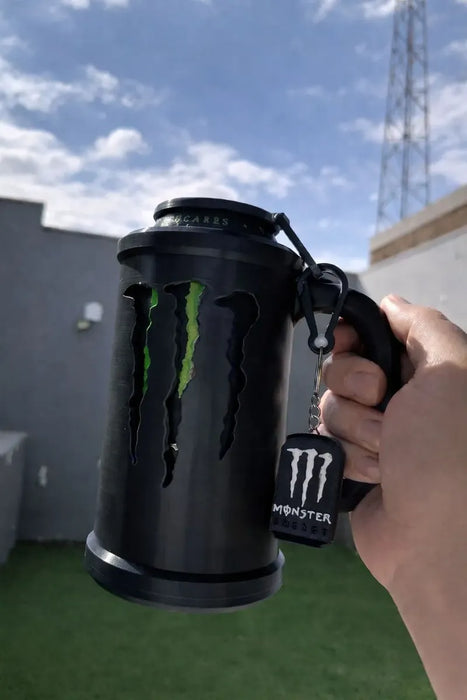 Kit Porta Latas 475ml Energéticas + Tapa Antiderrame + Llavero Abridor