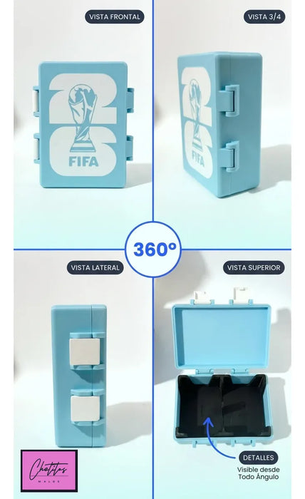 ( OFERTA CYBER)Caja De Figuritas Mundial Fifa 2026 Organizador Estuche