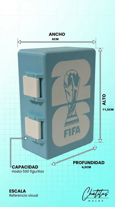 ( OFERTA CYBER)Caja De Figuritas Mundial Fifa 2026 Organizador Estuche