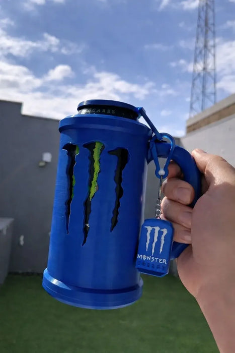Kit Porta Latas 475ml Energéticas + Tapa Antiderrame + Llavero Abridor