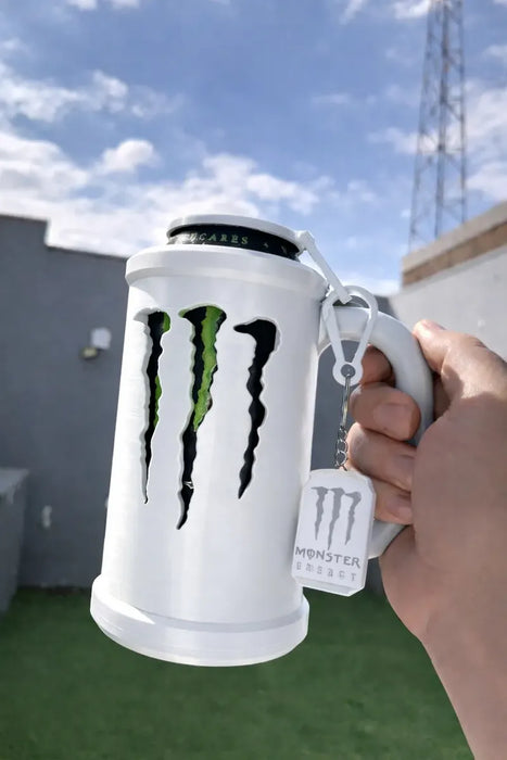 Kit Porta Latas 475ml Energéticas + Tapa Antiderrame + Llavero Abridor