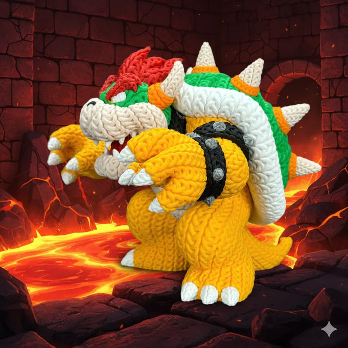 Figura Bowser efecto Crochet - Super Mario impreso en 3D Chile - Figura decorativa personalizada impresa en 3D