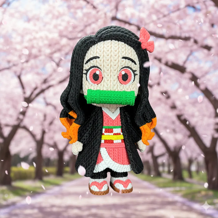 Figura Nezuko efecto Crochet - Demon Slayer impreso en 3D Chile - Figura decorativa personalizada impresa en 3D
