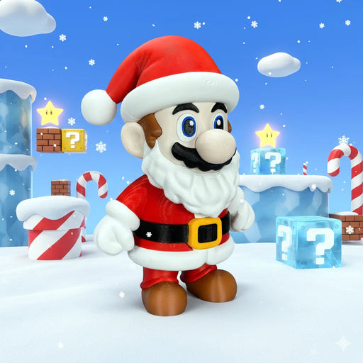 Figura Mario Santa - Super Mario impreso en 3D Chile - Figura decorativa personalizada impresa en 3D
