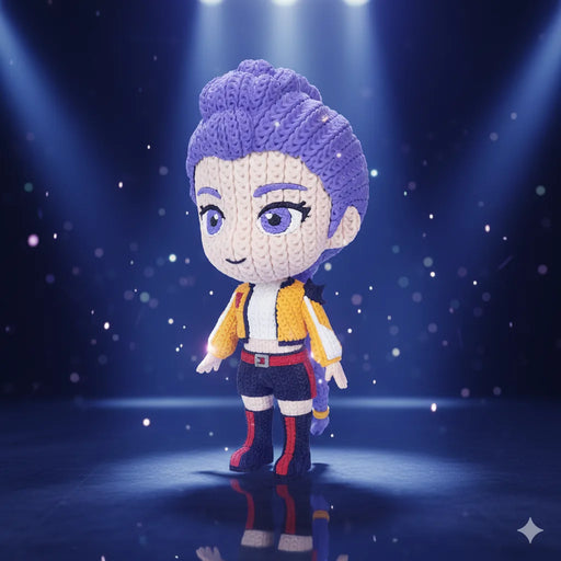 Figura Rumi efecto Crochet - KPop Demon Hunters impreso en 3D Chile - Figura decorativa personalizada impresa en 3D