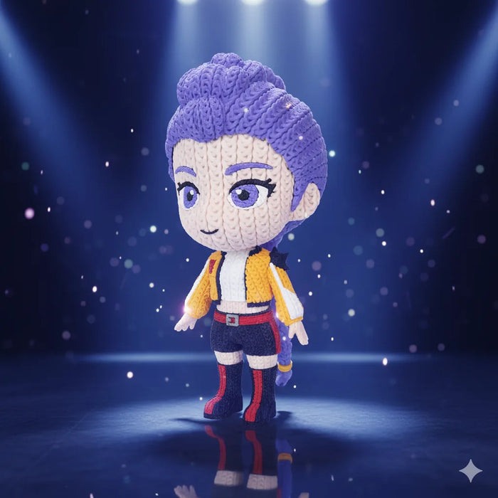 Figura Rumi efecto Crochet - KPop Demon Hunters impreso en 3D Chile - Figura decorativa personalizada impresa en 3D