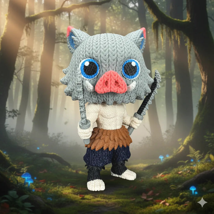 Figura Inosuke efecto Crochet - Demon Slayer impreso en 3D Chile - Figura decorativa personalizada impresa en 3D