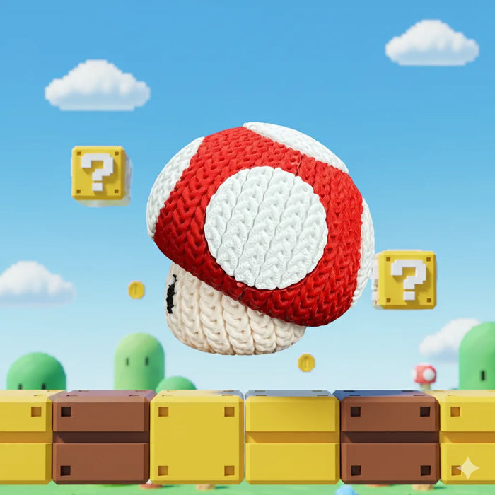 Figura Hongo efecto Crochet - Super Mario impreso en 3D Chile - Figura decorativa personalizada impresa en 3D