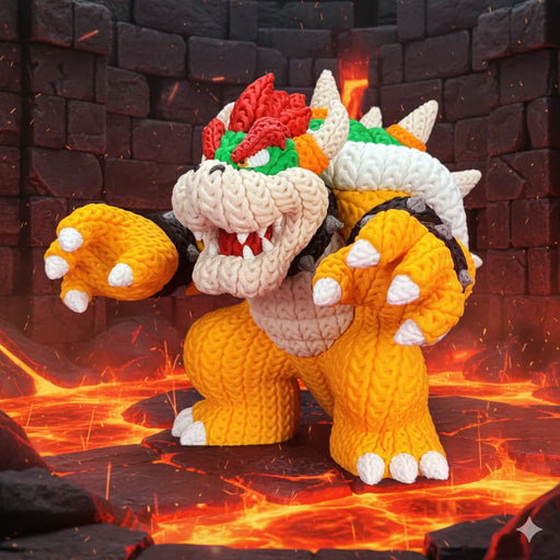 Figura Bowser efecto Crochet - Super Mario impreso en 3D Chile - Figura decorativa personalizada impresa en 3D