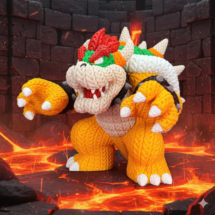Figura Bowser efecto Crochet - Super Mario impreso en 3D Chile - Figura decorativa personalizada impresa en 3D