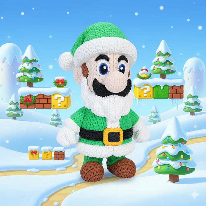 Figura Luigi Santa efecto Crochet - Super Mario impreso en 3D Chile - Figura decorativa personalizada impresa en 3D