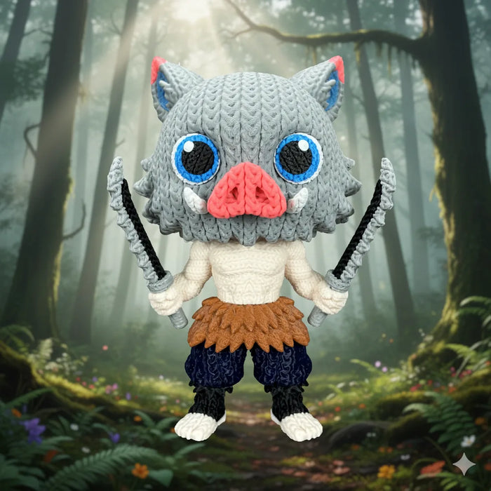 Figura Inosuke efecto Crochet - Demon Slayer impreso en 3D Chile - Figura decorativa personalizada impresa en 3D