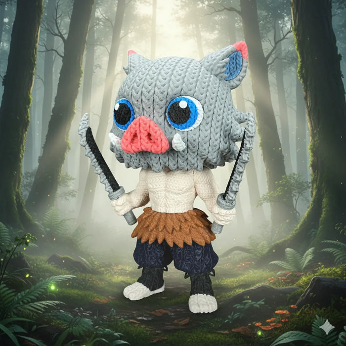 Figura Inosuke efecto Crochet - Demon Slayer impreso en 3D Chile - Figura decorativa personalizada impresa en 3D