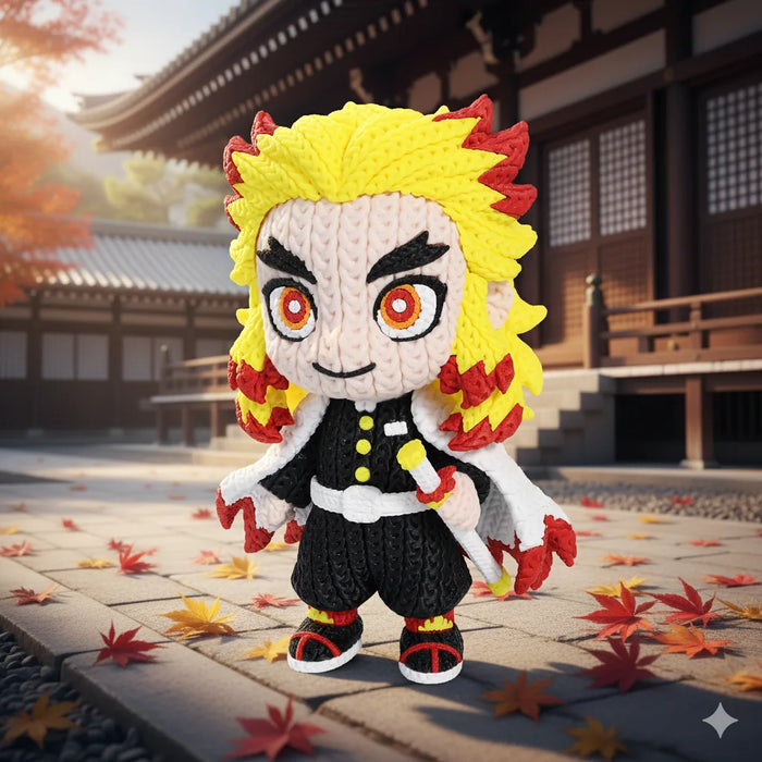 Figura Rengoku efecto Crochet - Demon Slayer impreso en 3D Chile - Figura decorativa personalizada impresa en 3D