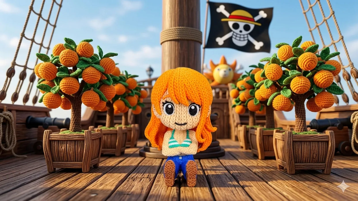 Figura Nami efecto crochet - Onepiece impreso en 3D Chile - Figura decorativa personalizada impresa en 3D