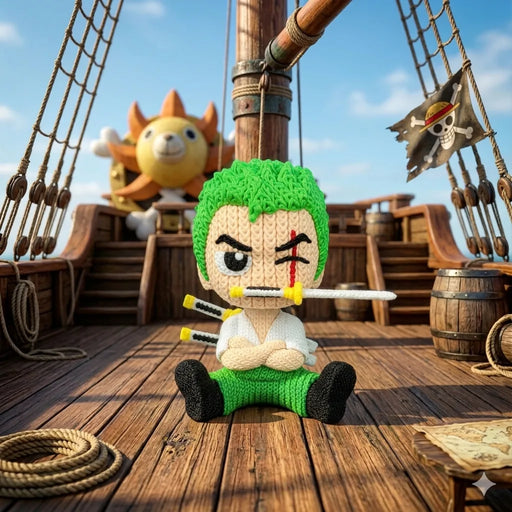 Figura Roronoa Zoro efecto crochet - Onepiece impreso en 3D Chile - Figura decorativa personalizada impresa en 3D