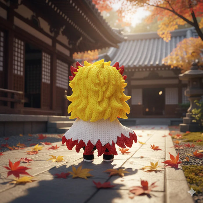 Figura Rengoku efecto Crochet - Demon Slayer impreso en 3D Chile - Figura decorativa personalizada impresa en 3D