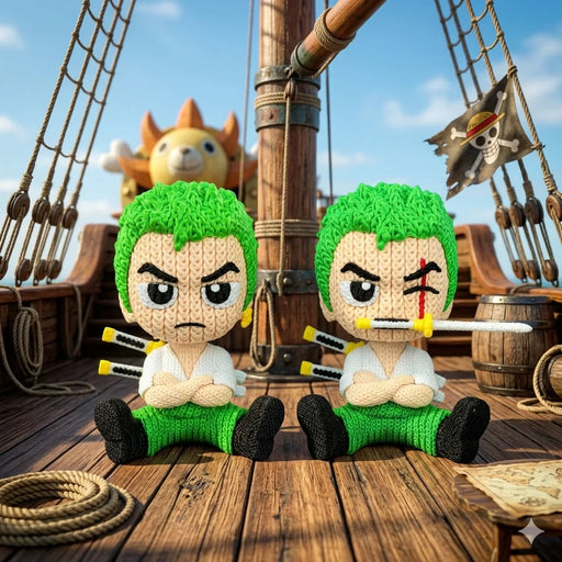 Figura Roronoa Zoro efecto crochet - Onepiece impreso en 3D Chile - Figura decorativa personalizada impresa en 3D
