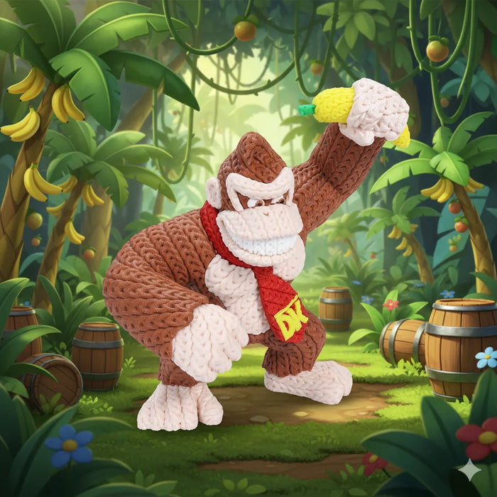 Figura Donkey Kong efecto Crochet - Super Mario impreso en 3D Chile - Figura decorativa personalizada impresa en 3D