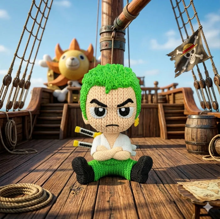 Figura Roronoa Zoro efecto crochet - Onepiece impreso en 3D Chile - Figura decorativa personalizada impresa en 3D