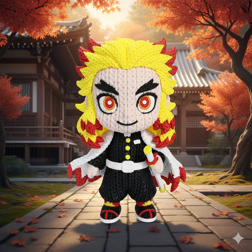 Figura Rengoku efecto Crochet - Demon Slayer impreso en 3D Chile - Figura decorativa personalizada impresa en 3D