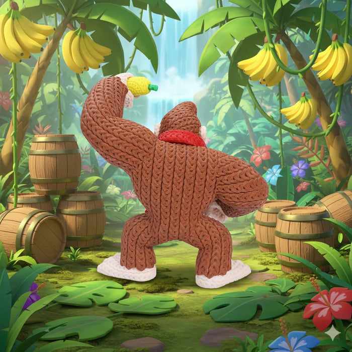 Figura Donkey Kong efecto Crochet - Super Mario impreso en 3D Chile - Figura decorativa personalizada impresa en 3D