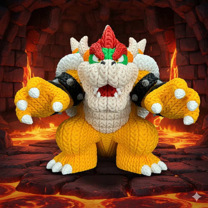 Figura Bowser efecto Crochet - Super Mario impreso en 3D Chile - Figura decorativa personalizada impresa en 3D