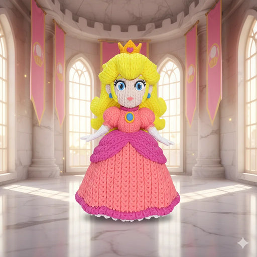 Figura Princesa Peach efecto Crochet - Super Mario impreso en 3D Chile - Figura decorativa personalizada impresa en 3D