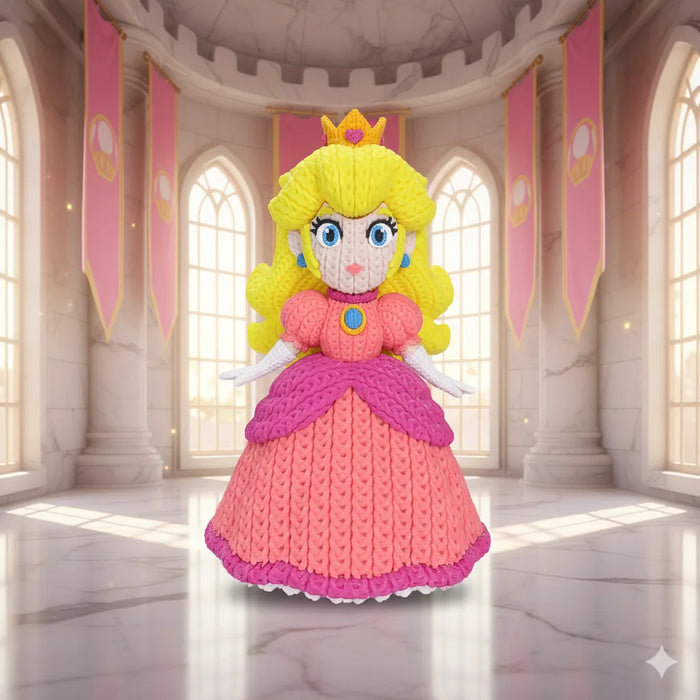 Figura Princesa Peach efecto Crochet - Super Mario impreso en 3D Chile - Figura decorativa personalizada impresa en 3D